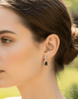 Boulder Opal and Pale Green Sapphire Drop Silver Earrings