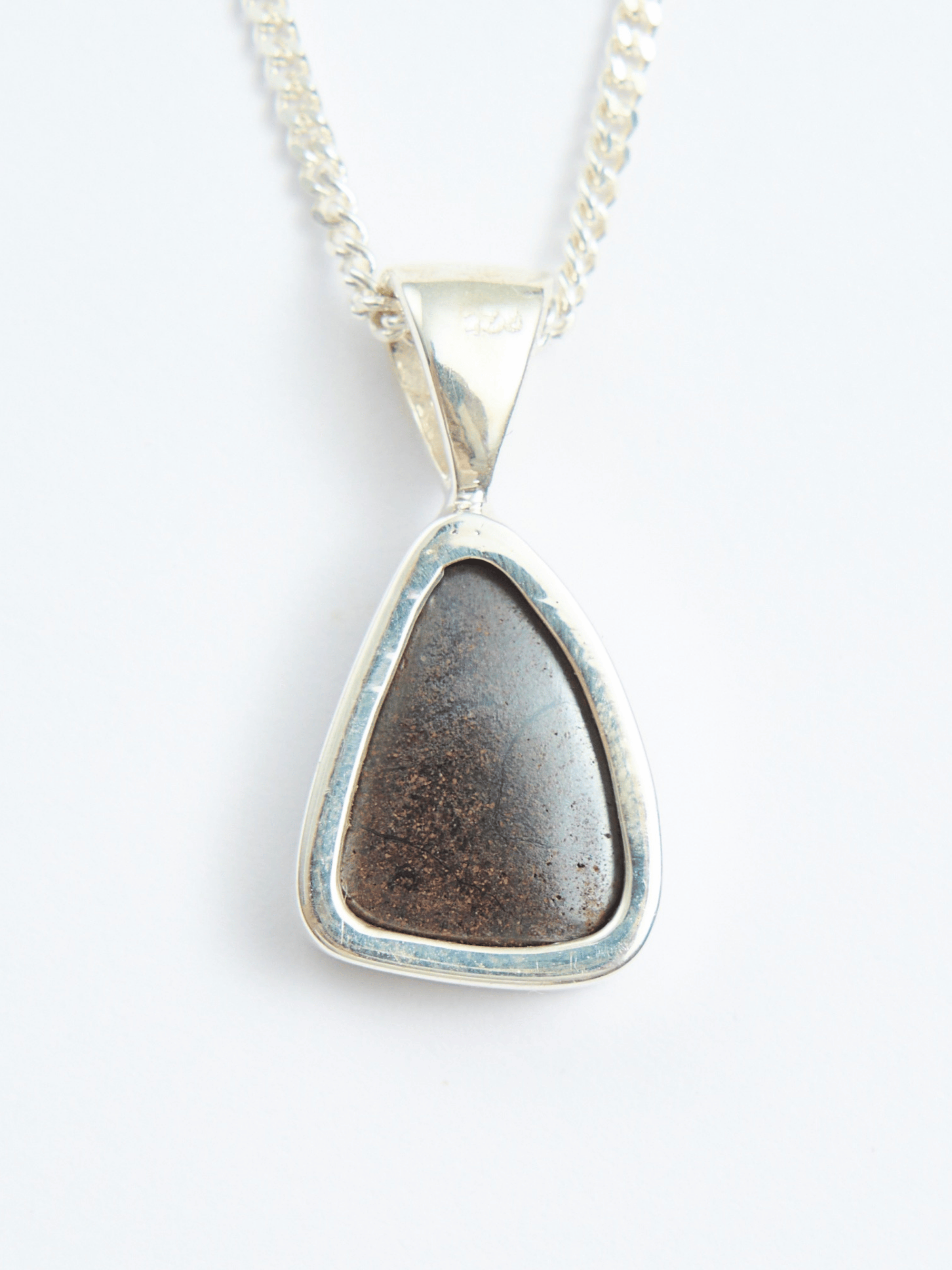 Blue Flash Boulder Opal Silver Pendant