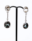 Boulder Opal and Topaz Dangle Silver Earrings