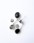 Boulder Opal and Topaz Dangle Silver Earrings