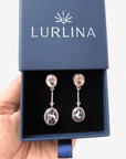 Boulder Opal and Topaz Dangle Silver Earrings