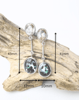 Boulder Opal and Topaz Dangle Silver Earrings