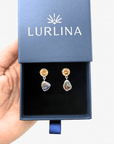 Boulder Opal and Citrine Drop Silver Earrings