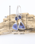 Blue Boulder Opal and Iolite Silver Hook Earrings