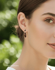 Boulder Opal and Malaya Garnet Silver Drop Earrings