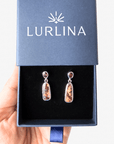 Boulder Opal and Malaya Garnet Silver Drop Earrings