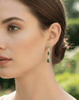 Boulder Opal and Peridot Triple Drop Silver Earrings