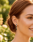 Boulder Opal and Sapphire Triple Drop Silver Earrings