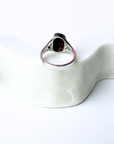 Boulder Opal and Diamond Split Shank Silver Ring