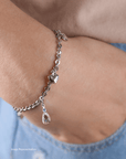 Boulder Opal with Tanzanite Silver Frame Bracelet Charm