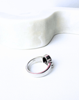 Boulder Opal and Diamond Trilogy Silver Ring