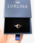 Garnet Solitaire Sparkle Silver Ring