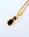 Boulder Opal and Pink Sapphire 18K Gold Pendant