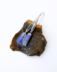 Boulder Opal and Aquamarine Silver Hook Earrings