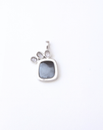 Boulder Opal Silver Square Pendant with Pastel Spinels