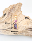 Boulder Opal and Pink Sapphire 18K Gold Pendant