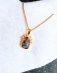 Boulder Opal and Diamond Constellation 18K Gold Pendant