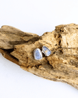 Boulder Opal Pale Sparkle Silver Stud Earrings