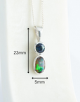 Boulder Opal with Blue Sapphire Silver Pendant