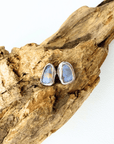 Boulder Opal Pale Sparkle Silver Stud Earrings