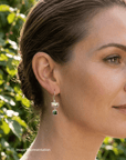 Boulder Opal and Bi-colour Tourmaline Silver Hook Earrings