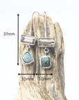 Boulder Opal and Bi-colour Tourmaline Silver Hook Earrings