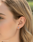 Boulder Opal Pale Sparkle Silver Stud Earrings