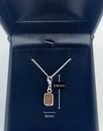 Australian Boulder Opal Square Silver Bracelet Charm measurements