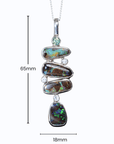 Australian Boulder Opal and Sapphire River Sterling Silver Pendant Measurements