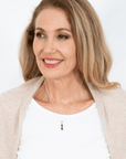 Australian Boulder Opal with Queensland Blue Sapphire Silver Pendant on model
