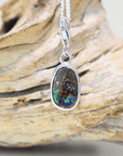 Australian Matrix Boulder Opal Silver Bracelet Charm