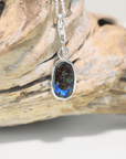 Australian Matrix Boulder Opal Silver Bracelet Charm