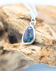 Boulder Opal Tear Drop Silver Bracelet Charm