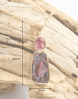 Pink Boulder Opal and Pink Sapphire 18K Gold Pendant