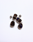 Boulder Opal Double Drop Silver Earrings