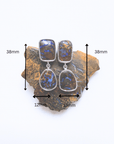Boulder Opal Double Drop Silver Earrings