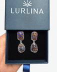 Boulder Opal Double Drop Silver Earrings