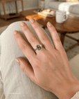 Freeform Boulder Opal and Diamond Silver Ring