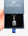 Freeform Boulder Opal and Iolite Silver Pendant