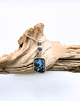 Freeform Boulder Opal and Iolite Silver Pendant