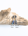 Boulder Opal and Blue Marquise Sapphire Silver Drop Earrings