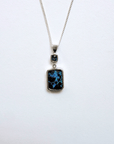 Freeform Boulder Opal and Iolite Silver Pendant