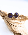 Boulder Opal Blue Matrix Silver Stud Earrings