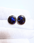 Boulder Opal Blue Matrix Silver Stud Earrings
