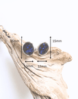 Boulder Opal Blue Matrix Silver Stud Earrings