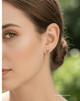 Boulder Opal Square Silver Stud Earrings