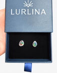Boulder Opal Teardrop Silver Stud Earrings