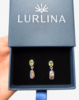 Boulder Opal and Peridot Silver Drop Earrings
