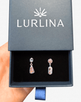 Boulder Opal, Pink Spinel and Blue Sapphire Silver Drop Earrings