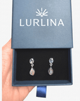 Boulder Opal Teardrop and Teal Sapphire Silver Earrings